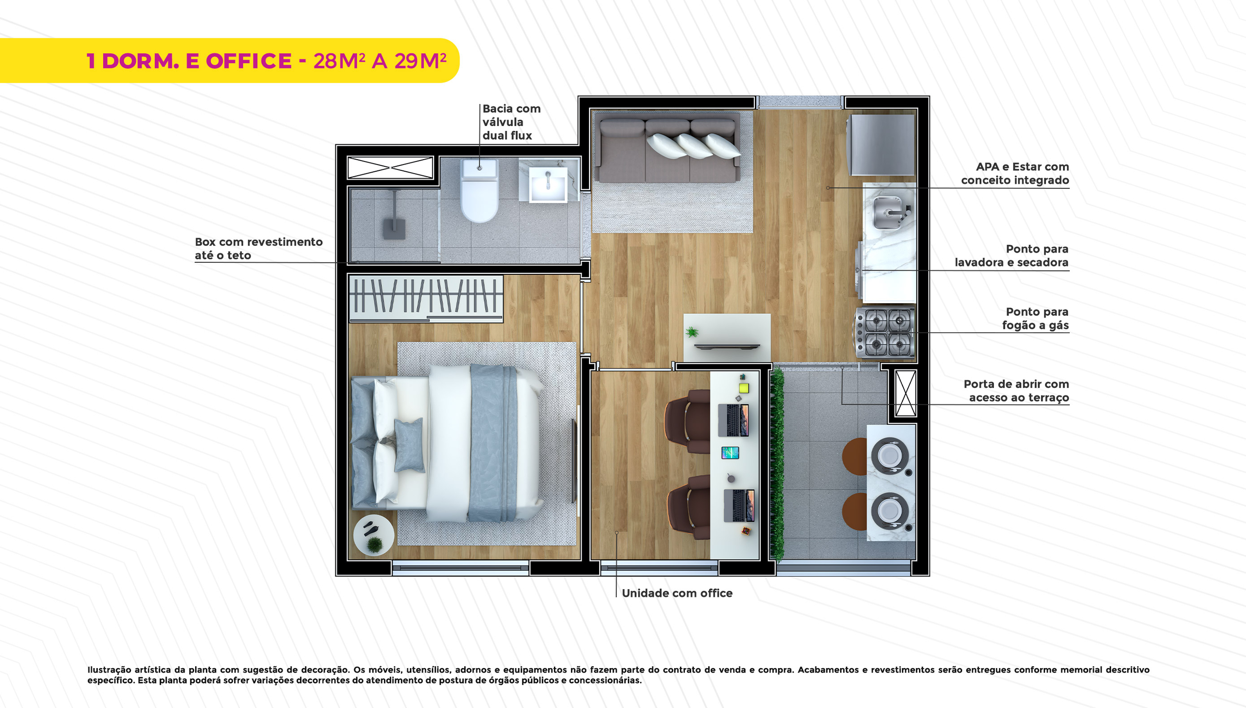 1 Dorm. + Office